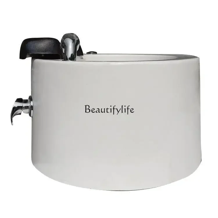 

06Beauty salon foot spa round pedicure basin acrylic electric belt surf foot bath