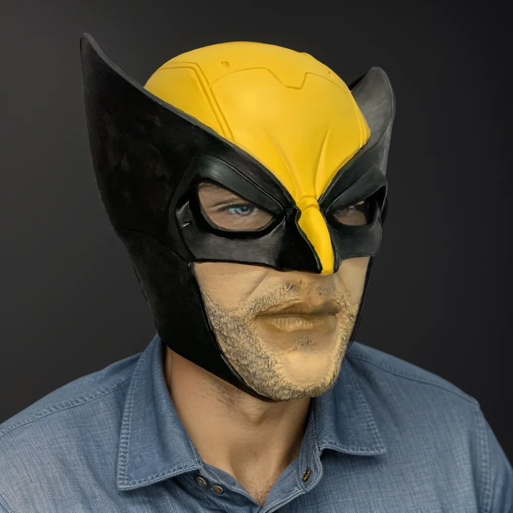 Wolverine Mask Cosplay Superhero Full Face Mask Halloween Party Costume Movie Props maschera mezza faccia in lattice di alta qualità per adulti