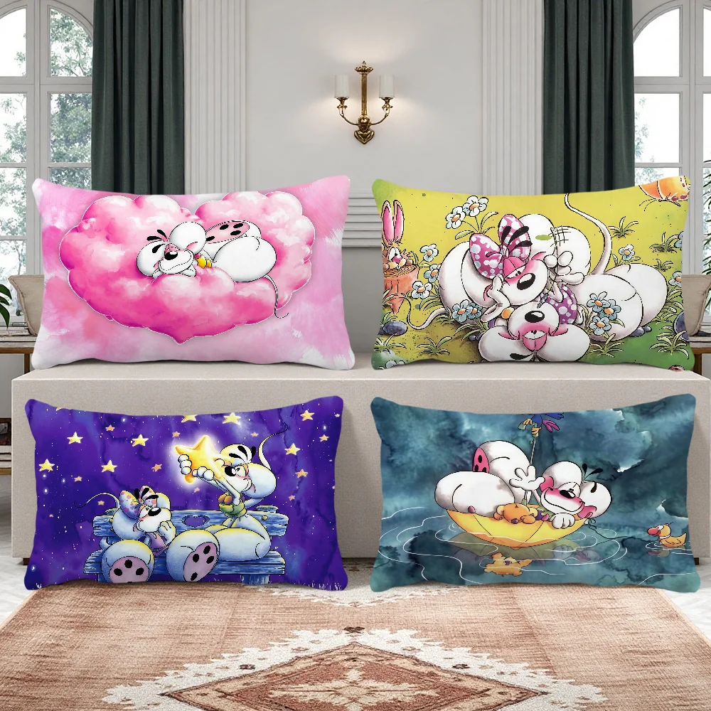 Classic D-Did-dlS Cartoon cute M-Mouse cushion cover Rectangle Pillow Case Printing Bedside Sofa Room Home Decoration Pillowcase