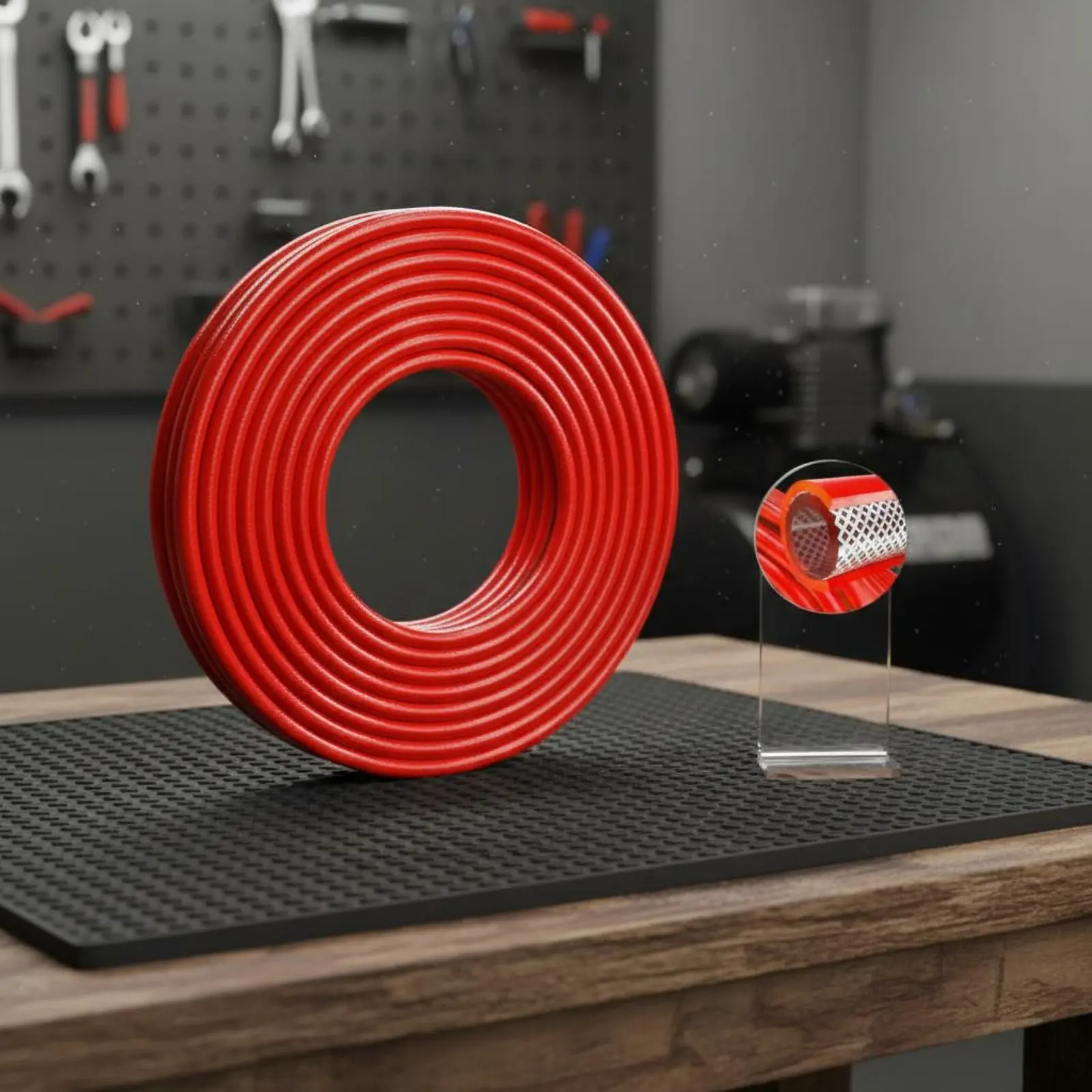 

Reinforced Polyurethane Air Hose Sturdy Duty High Pressure Air-Powered Tube Professional Supply Weather-Resistant Flexibility