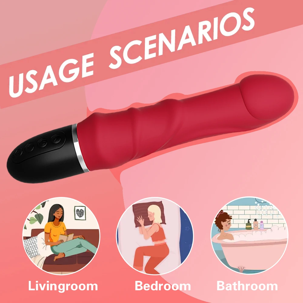 10 Modes Vibrator Soft Silicone Dildo Realistic Penis Strong Motor G-spot Clitoral Stimulator Female Masturbator Adult Sex Toys