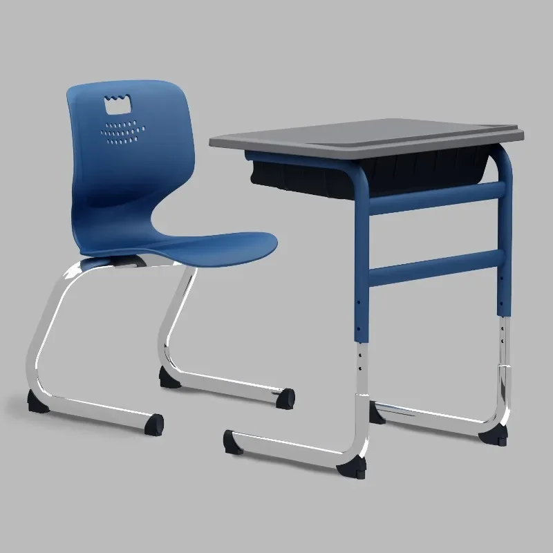 Single-seat classroom school furniture student table and chair set