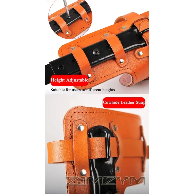 Adjustable upright tree climbing tools, full cowhide crutches, tree picking, foot ties, catching wasps, iron shoe buckles