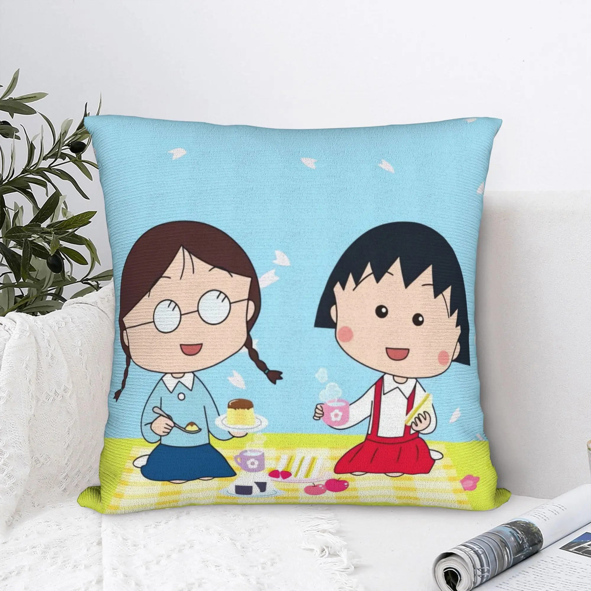 Chibi Maruko-chan Pillowcases  Cute Funny Pillow Case For Wedding Party Home Decor Graphic Pillow Cover