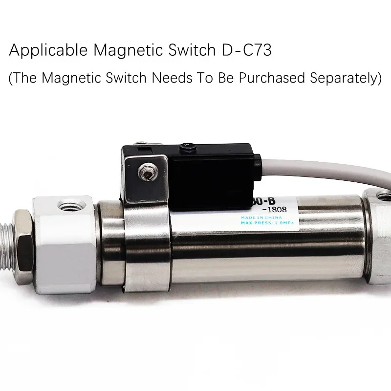 CDJ2B Double Acting Pneumatic Air Cylinder Mini Small Single Rod 10mm 12mm 16mm Bore 20mm 25mm 30mm 200mm Stroke CDJ2B12