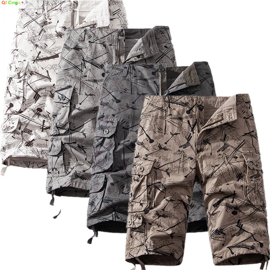 

Летние мужские рабочие шорты цвета хаки с шортами до колена из тонкой ткани, доступны бежевого и серого цвета, размеры 29-44