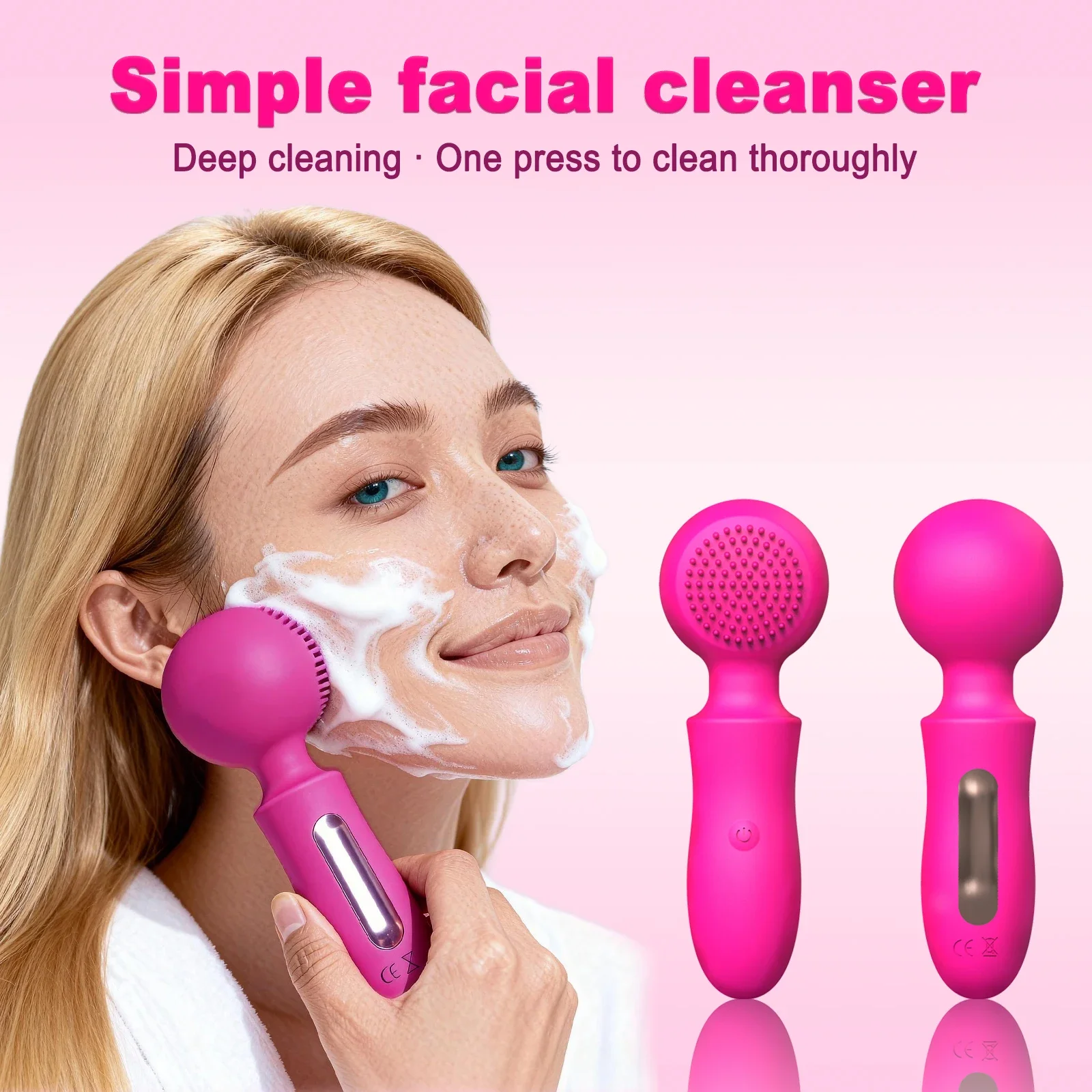 Silicone  Waterproof Facial Cleansing Brush For Face Facial Cleansing  Blackhead  Exfoliator Remover Portable Skin Care Tool