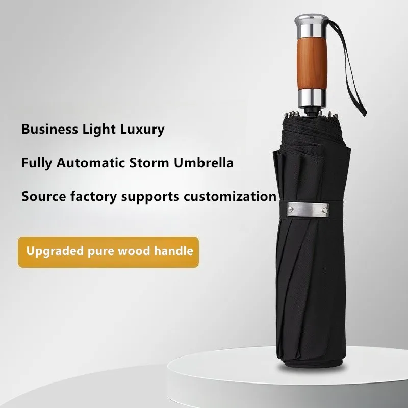 

High-end Fully Automatic Umbrella Enlarged Thickened Reinforced To Prevent Wind and Rain Special Business Car-mounted Umbrella