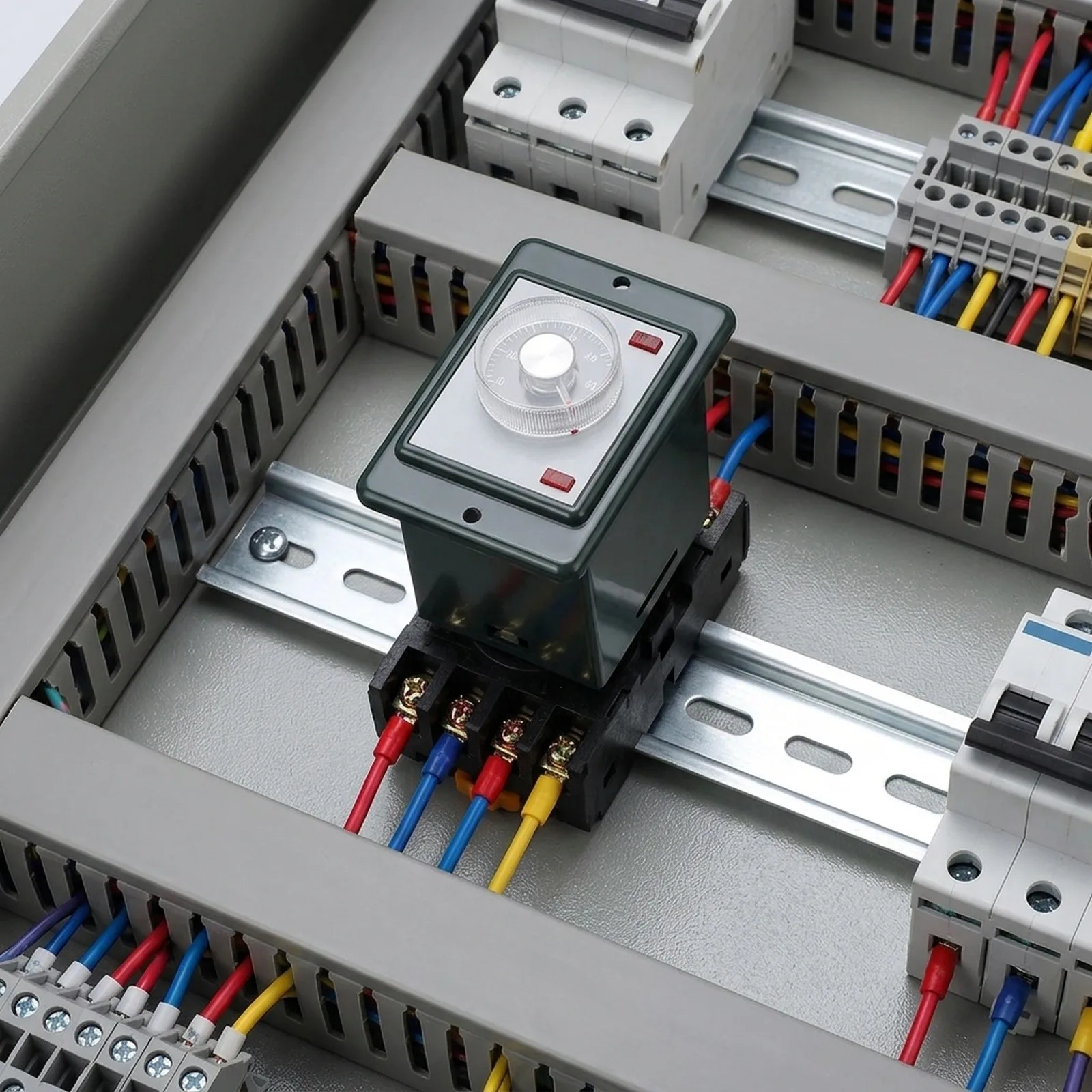 for Time Relay 060 Seconds Power On Delay Timer with Socket Base Model AH2Y AC 220V 8 Pins DIN Rail Mount for Industrial