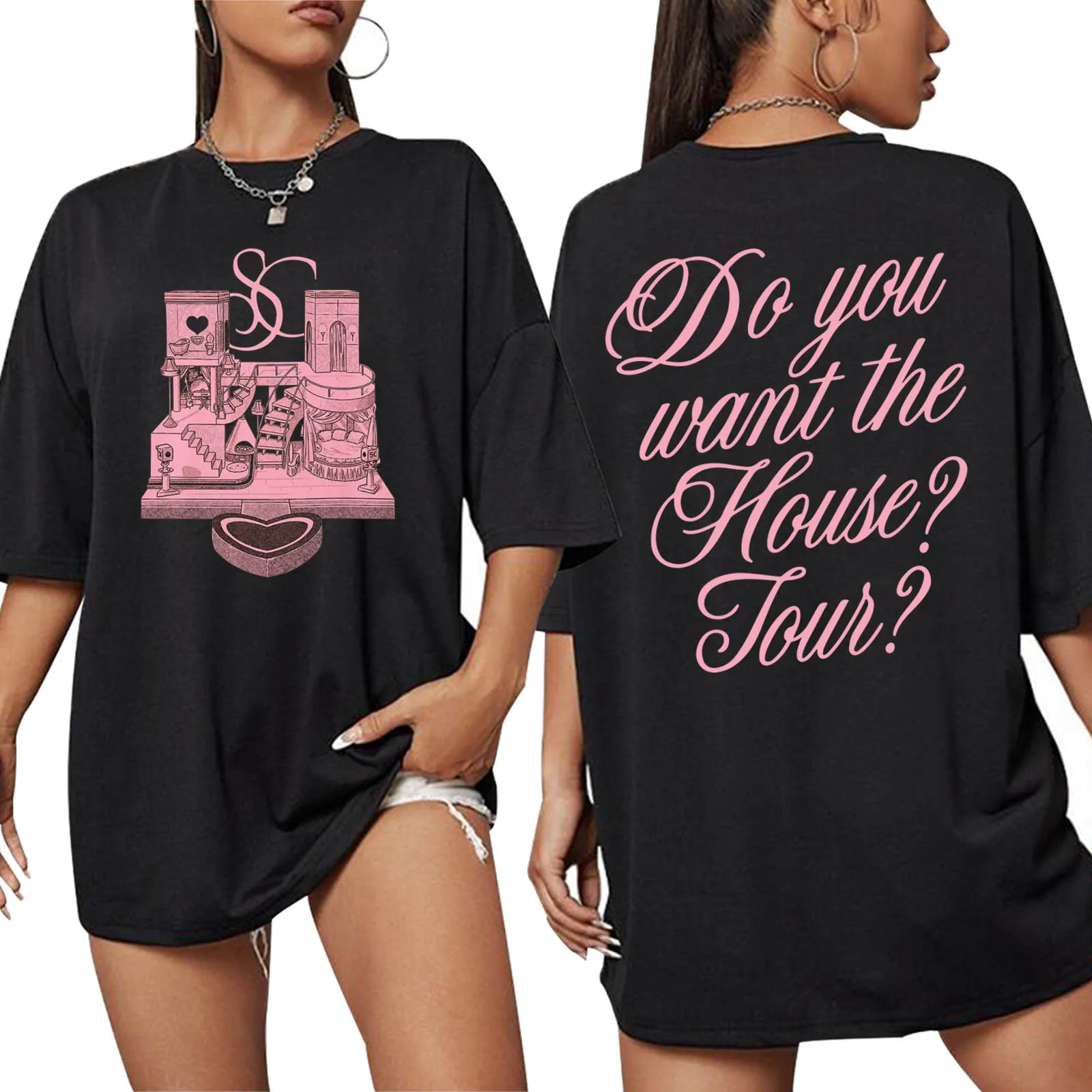 Sabrina Carpenter House Tour 2025 Shirt for Fan Gift Graphic Shirt Urban Style Printed T-Shirt Design in Vibrant Colors harajuku