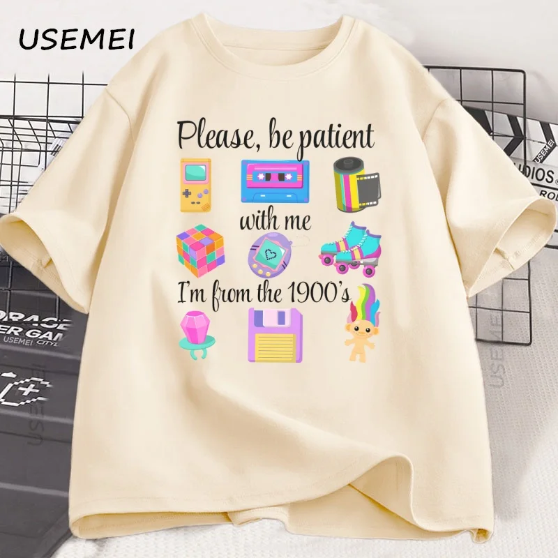 

Please Be Patient with Me T-shirt Funny Retro 90's T Shirt Cotton Short Sleeve Graphic T Shirts Men Women Streetwear Clothes