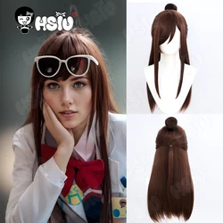 Akane Houzuki Cosplay Wig Fiber synthetic wig「HSIU」60cm Light brown long Wig+Wig cap Game Gyakuten Saiban Ema Skye Cosplay Wig