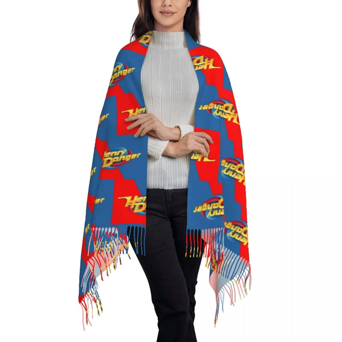 Henry Danger Scarf Tassel Scarves for Women Soft Warm Shawls and Wraps Large Fall Winter Shawl Wrap