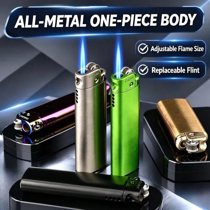 2027 Cricket Authentic Cao Meng Inflatable Lighter Windproof Metal Flint Wheel Replaceable Pulley Men's Gift Item