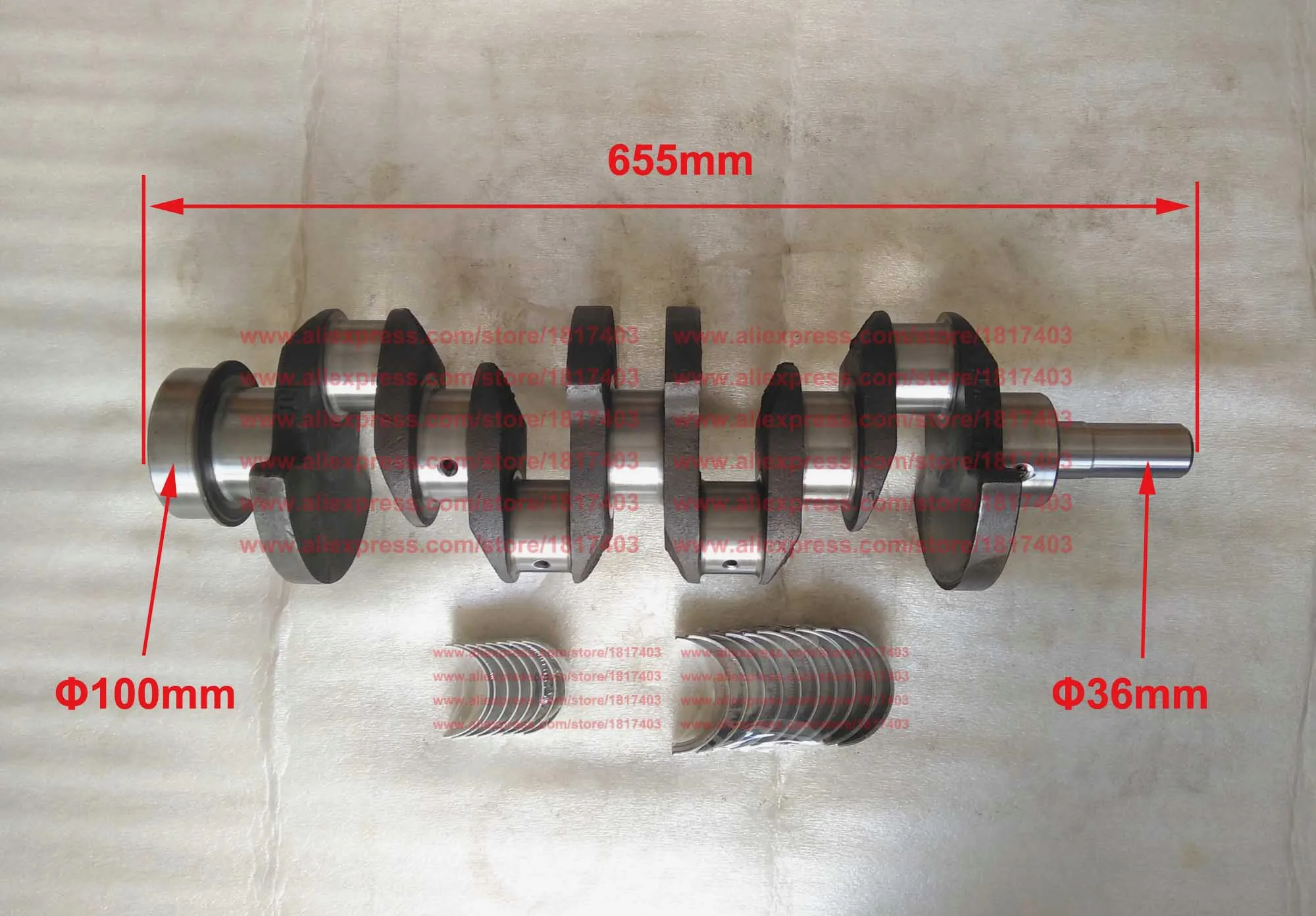 JD495T Crankshaft + Main bearing + connecting rod bearing, Jiangdong JD495T / JD4100T engine parts