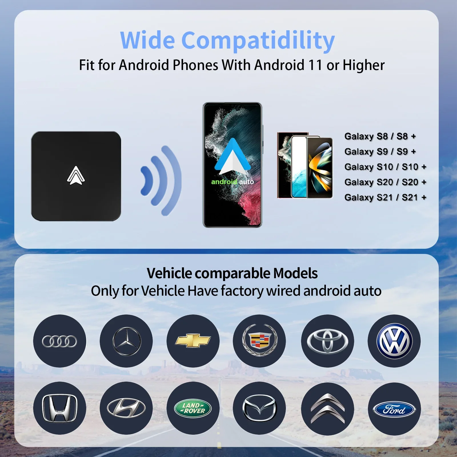 ZJAndroid-Dispositif de connecteur de voiture sans fil AI Box, compatible Bluetooth 5.0, WiFi, 5.0G, boîte de navigation intelligente pour Android Auto