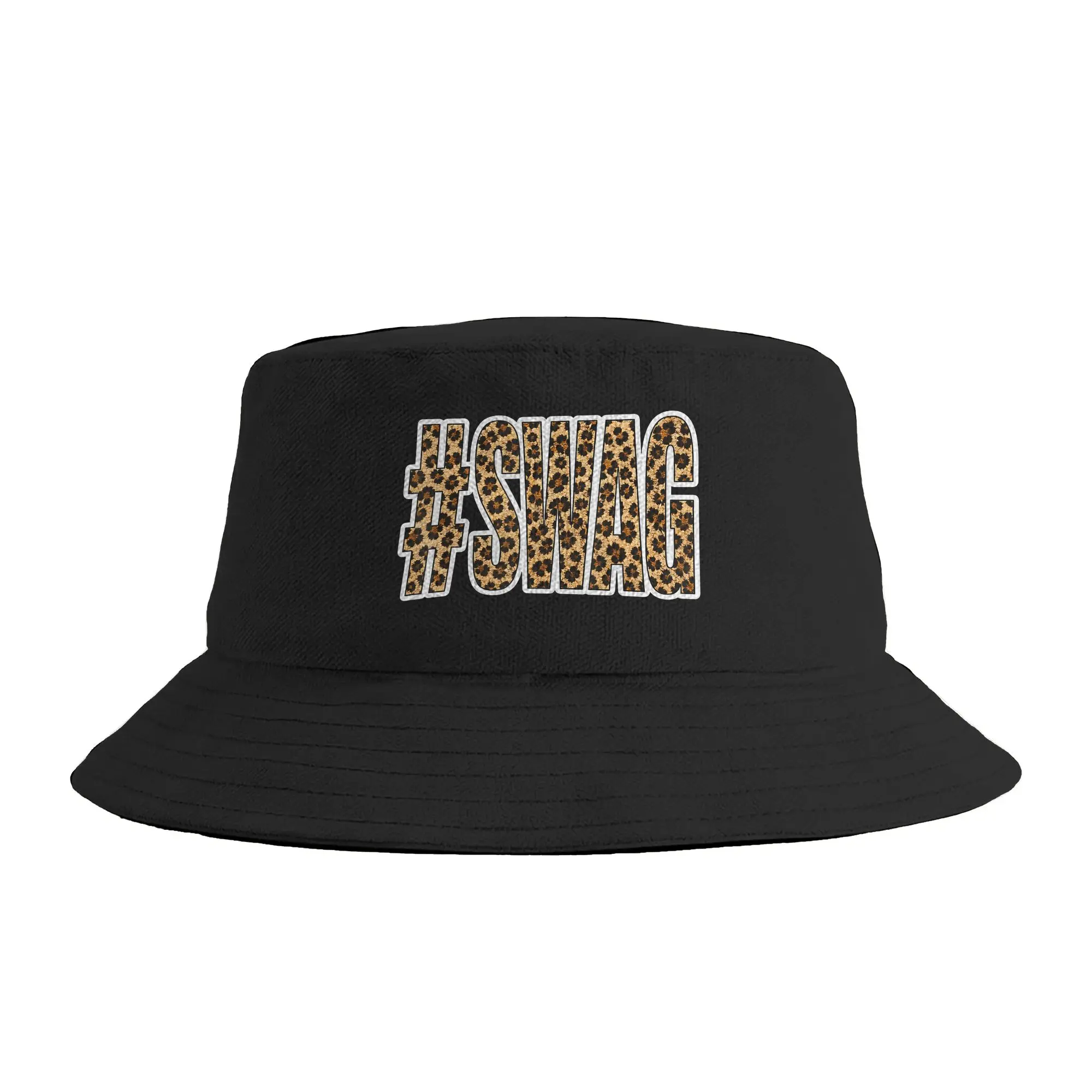 Men Women Hashtag Swag Leopard Print Swag Animal Print Graphic Bucket Hat  Breathable Fisherman Hats Summer Fashion Fishing Caps