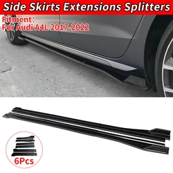 For Audi A4 2017-2022 High Quality Car Side Skirts Extensions Splitters Bumper Diffuser Spoiler Aprons Gloss Black Accessories