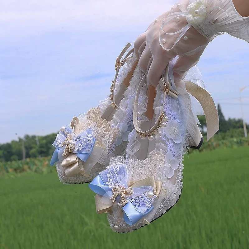 

Handmade Flower Wedding Custom Banquet Frost Snow Star Christmas Shoes