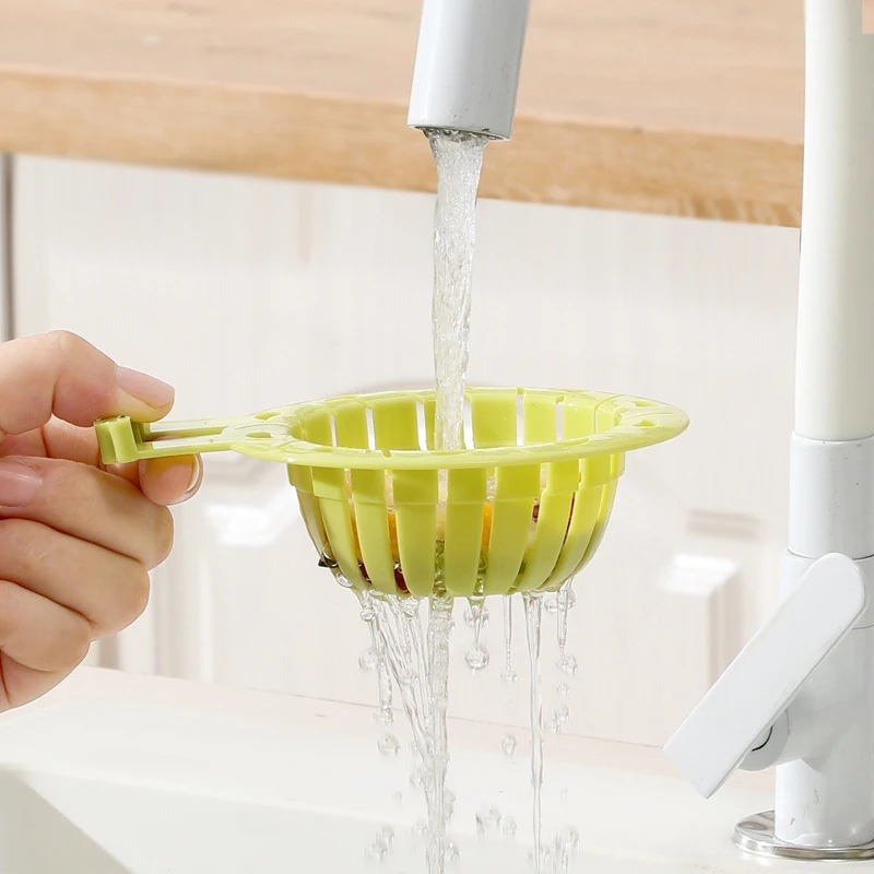 Kitchen Sink Filter Basket Leftover Food Residue Filter Sewage Blockage Prevention Anti Dirty Hand Adjustable Drain Basket