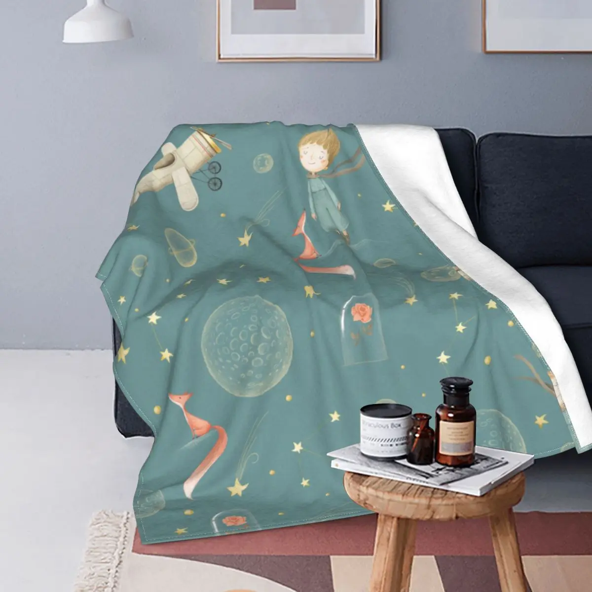 

The Little Prince Blanket Flannel Printed Portable Soft Throw Blankets for Bedding Couch Bedding Throws