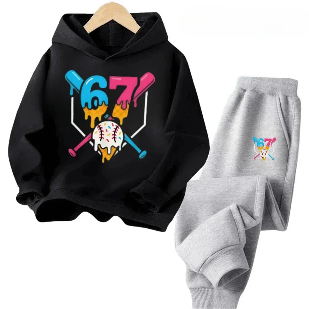 67 Comfortable Set for Kids 4-13 Years Old Organic Cotton Anti-Shrink Suit Skin-Friendly Schoolwear Kids Comfortable Sweatshirt