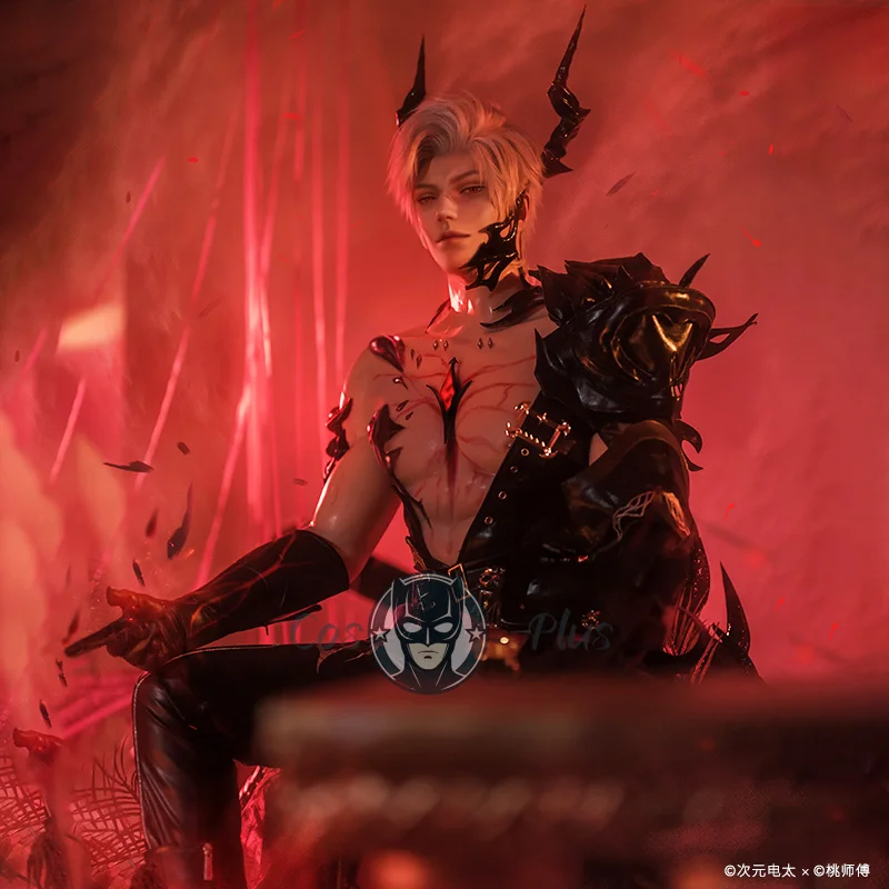 لعبة الحب والعميق سيلوس تأثيري حلي التنين الأسود عالية الجودة الزي الجلدي أنيمي كرنفال هالوين ملابس للحفلات #5