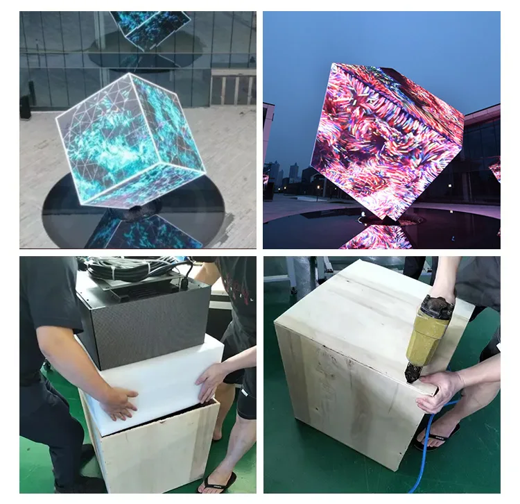 Indoor Waterproof Special-shaped Screen Shop Signs Cube Advertising Screen Led Rubik's Led Cube Display Store Indoor