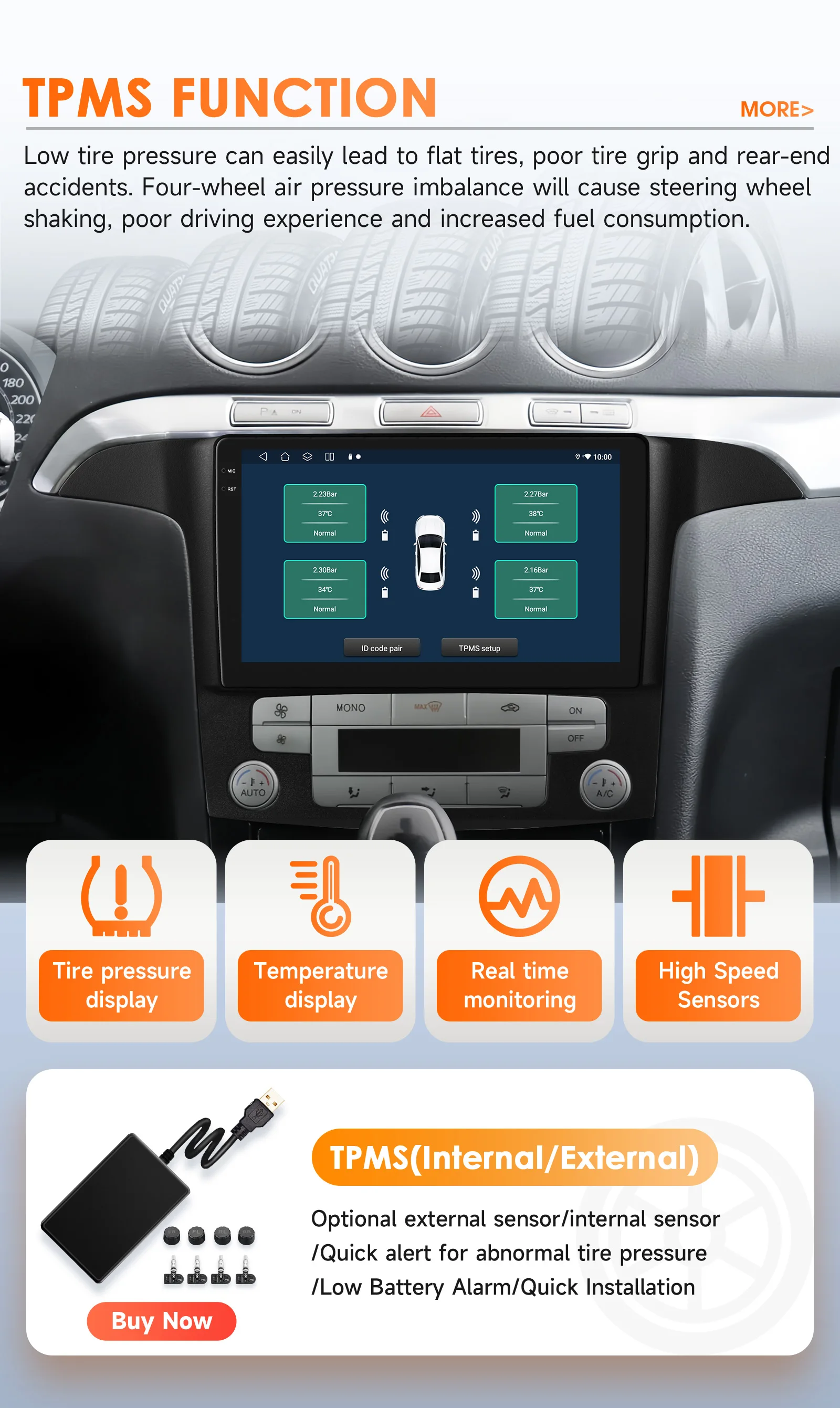 Hizpo 9" 2 Din Android Auto Radio for Ford S-Max S Max 2007 - 2015 Auto AC CarPlay 4G Car Multimedia GPS 2 Din Autoradio 6115 RDS