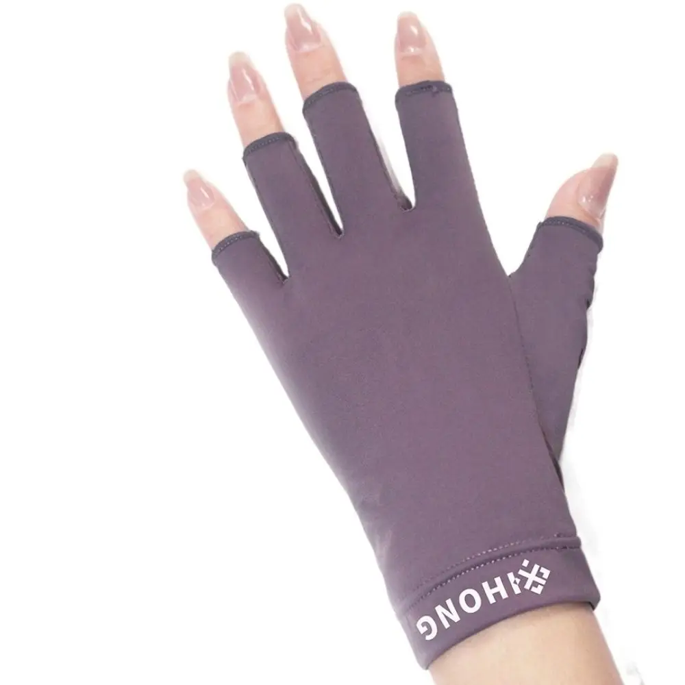 

Color Anti-Uv Cold Proof Manicure Gloves Half-finger Ice Silk Gloves Sun Protection Gloves Fingerless Gloves Mittens