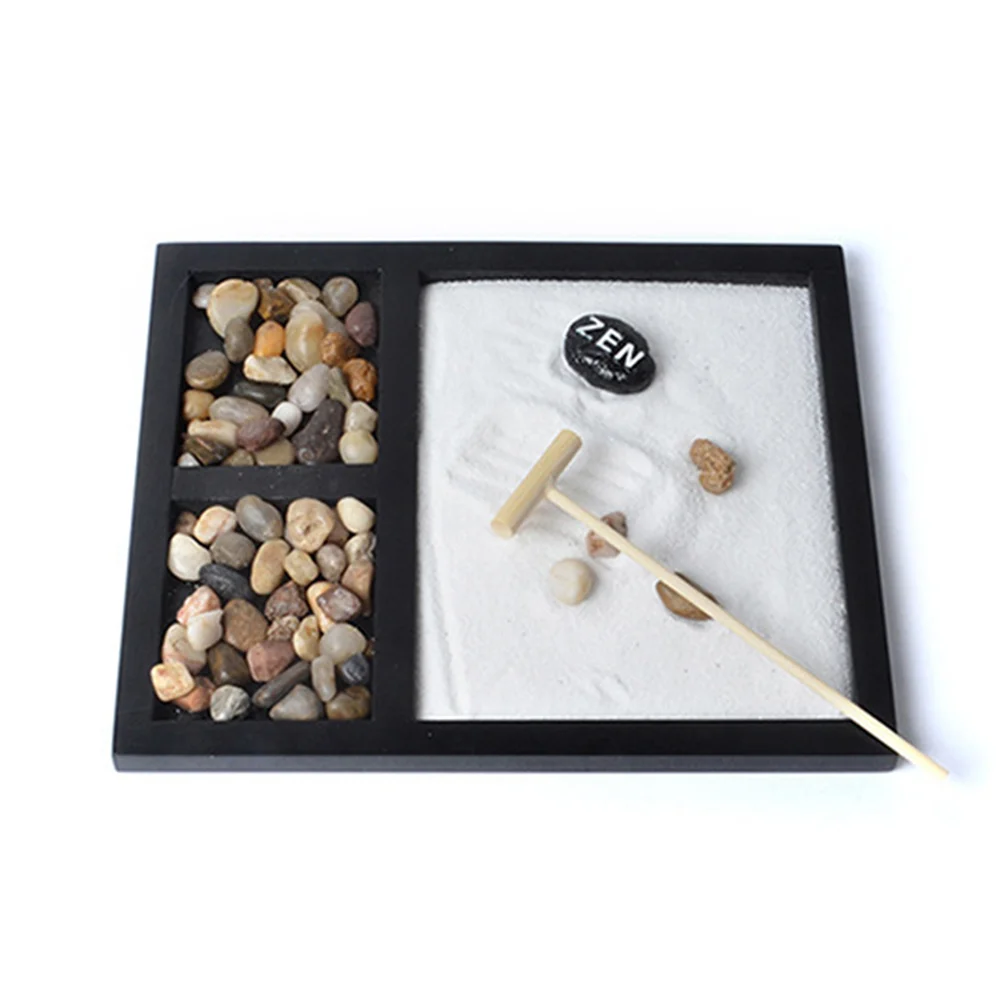 Sandbox Desktop Beach Zen Garden Accessories Miniature Landscape with Sands House