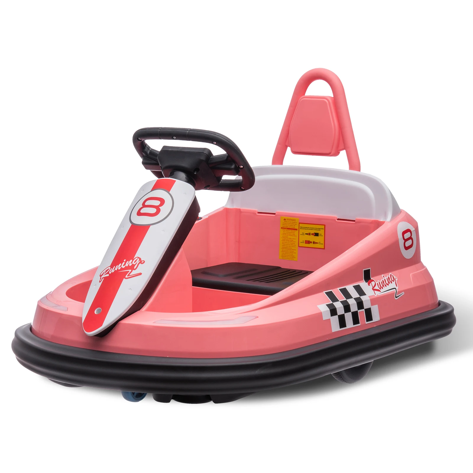 6V Electric Bumper Car for Kids - 360° Spin Ride-On Toy with Steering Wheel, 2 Speeds, LED Lights, Music & Horn, Safety Belt, Remote Control, Max 1.9 MPH, Ideal Gift for Boys & Girls Ages 2-6