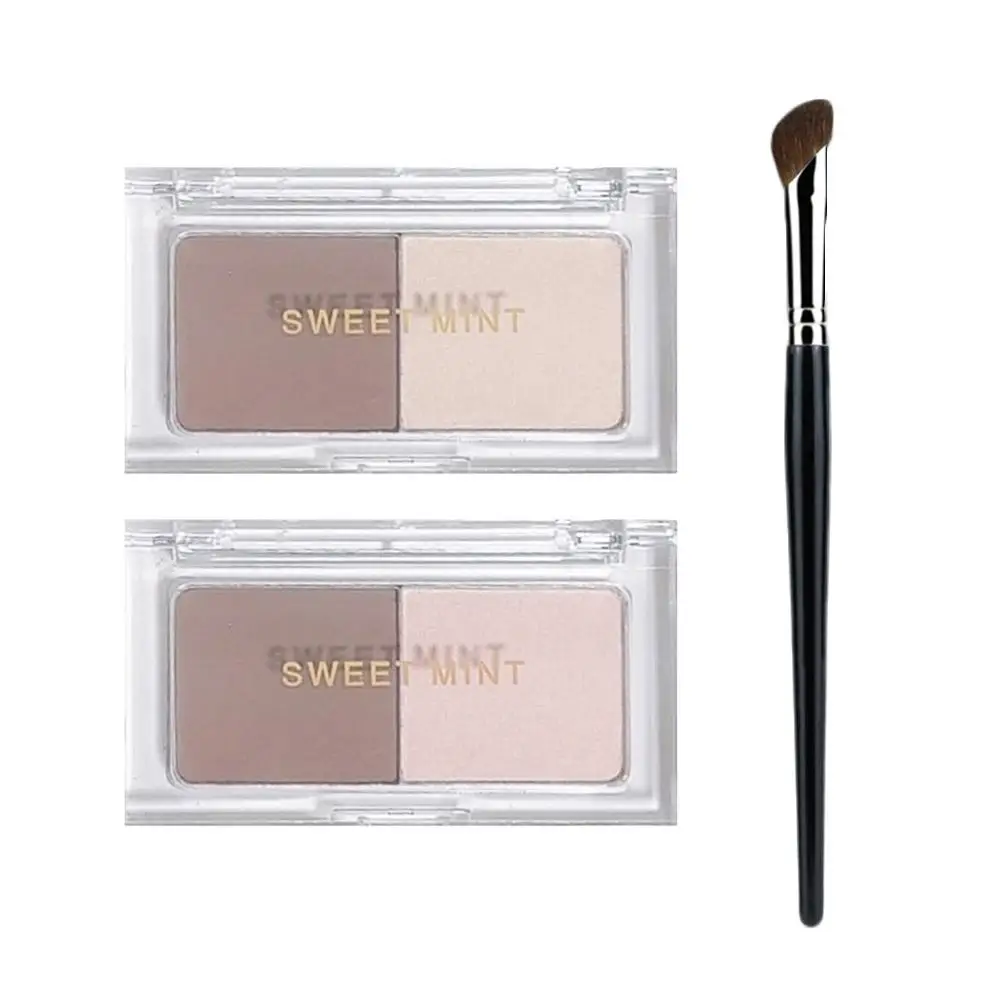 Cool Tone Shading Nose Shadow Palette Double-color Shaping Face Makeup Natural Contour Grooming Matte Powder Highlighter Plate