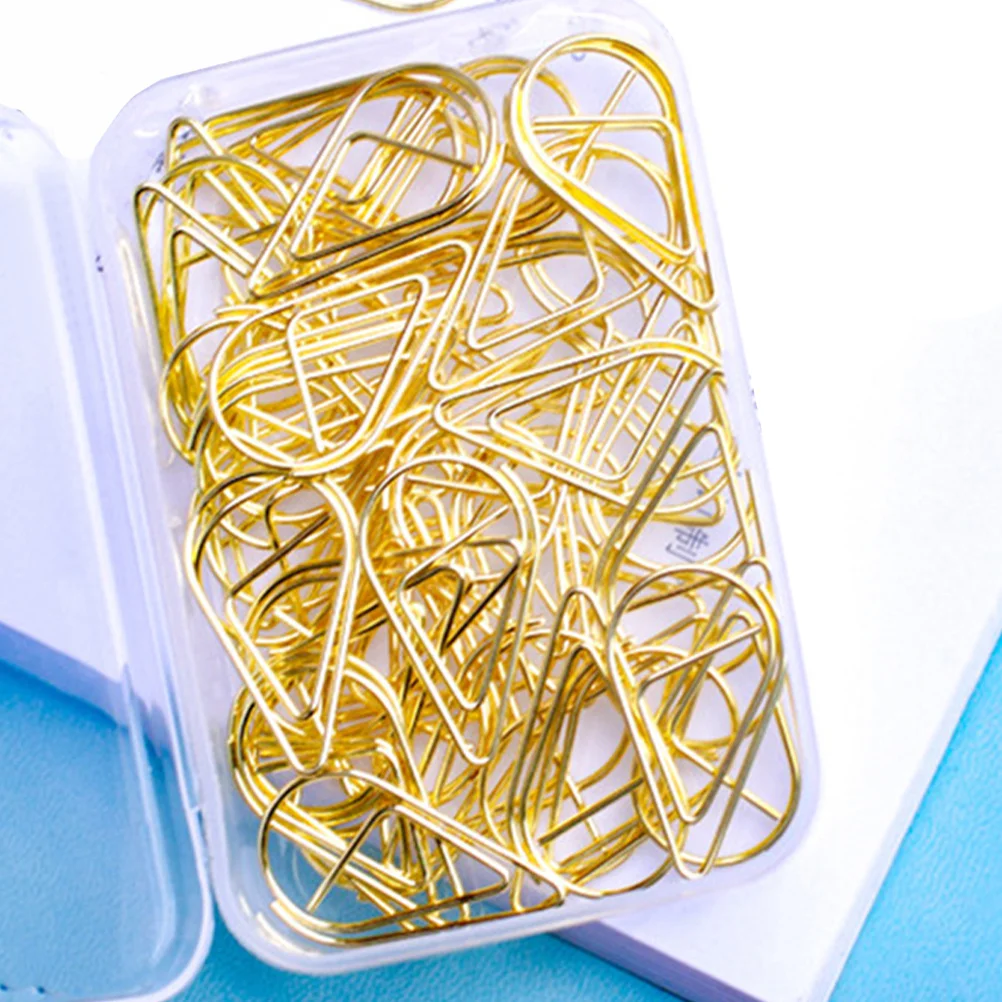 

100pcs Metal Paper Clips Small Water Drop Shaped Document File Clamps For Office School Home Decorative Book Reading Marking