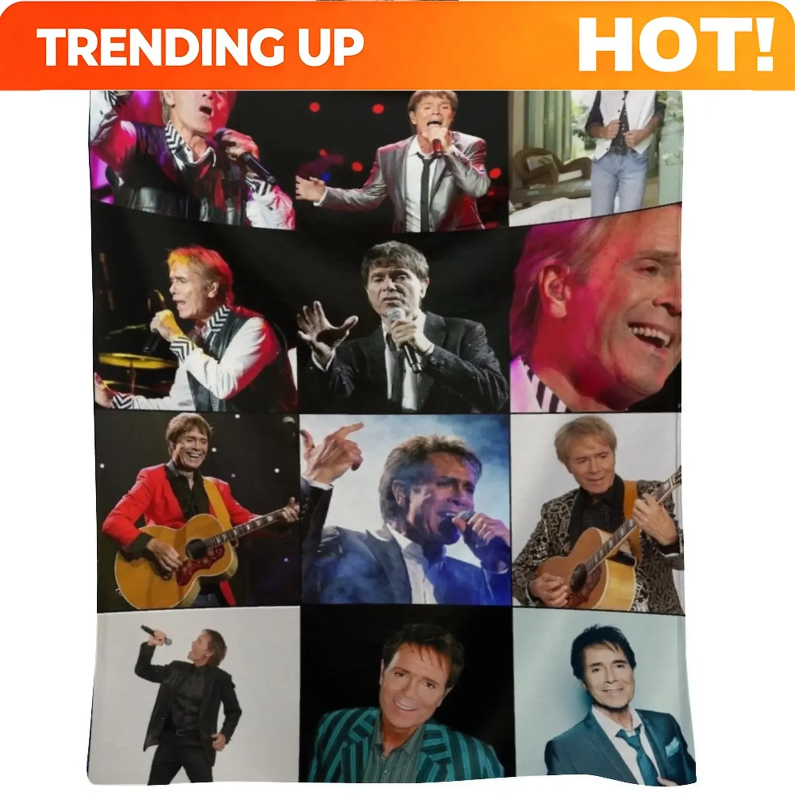 Custom Cliff Richard Photo Collage Throw Blanket Blankets For Sofas Shaggy For Decorative Sofa Bed Covers Blankets