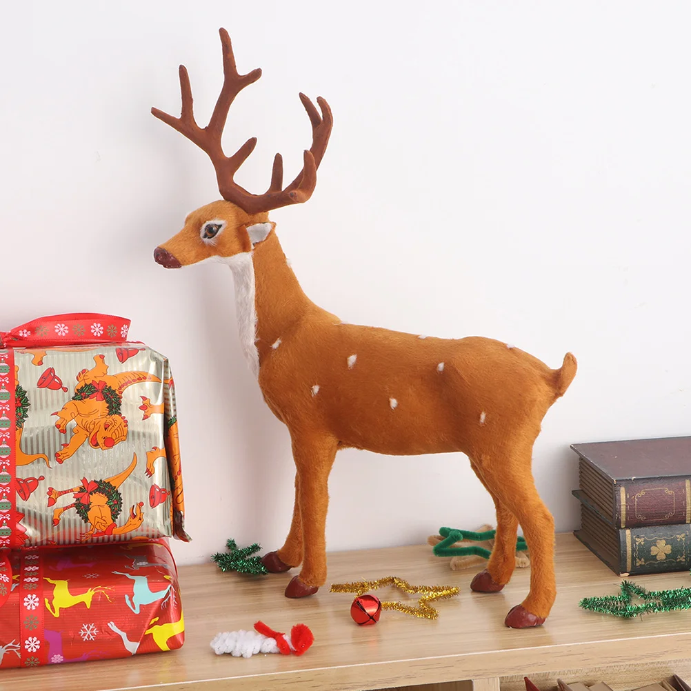 

Christmas Deer Decor Simulated Elk Decorations Statue Decorate Animal Festive Tabletop Child