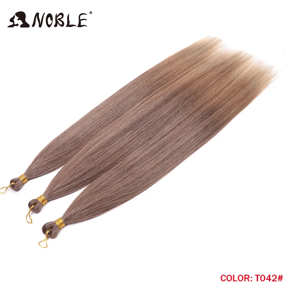Noble Hair Ariel Glattes Pferdehaar Bündel Häkelzöpfe Synthetisches Flechthaar Ombre Braun Weiche Häkelhaarverlängerungen – Detail 18