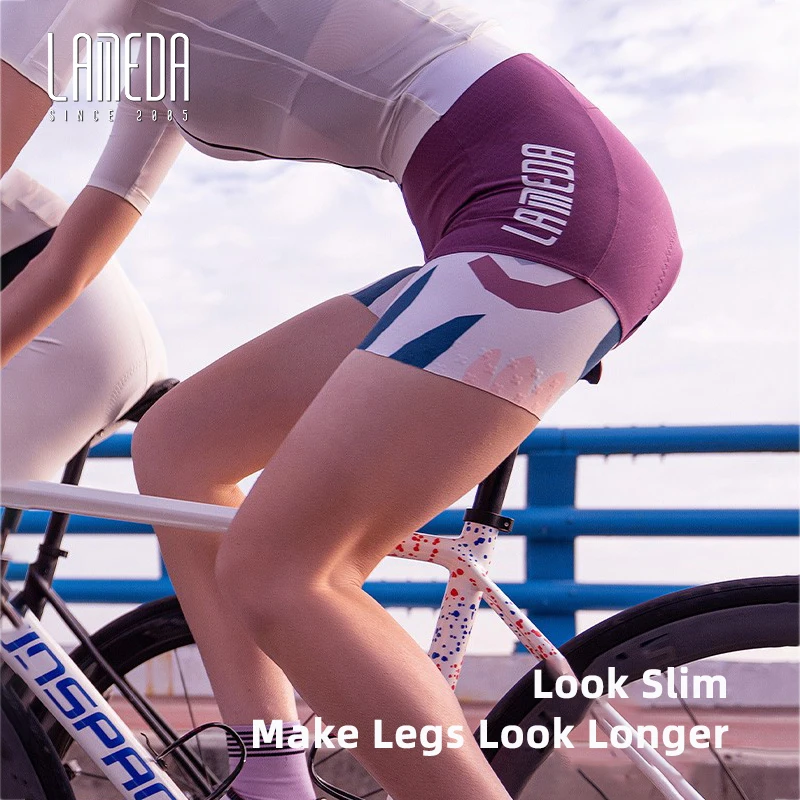 LAMEDA Cycling Bib Shorts Anti-UV 400 Double Arrow Elastic Interface Overalls Summer Women MTB Road Bike Tight Short Pants