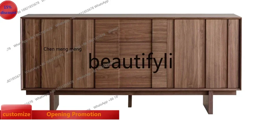 

S7486teae North American black walnut log TV cabinet for home use modern simple size apartment is quiet and retro