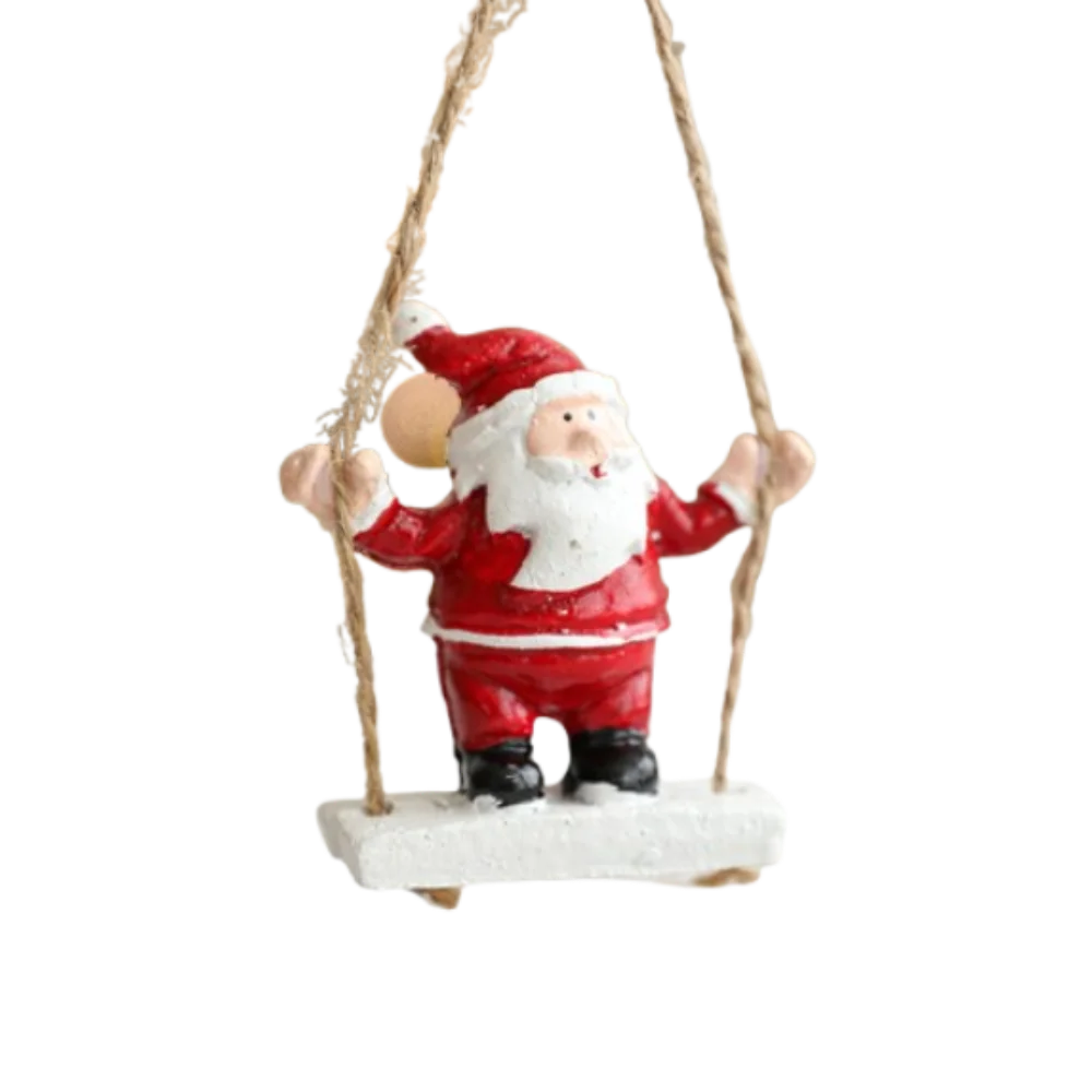 Red Christmas Elk Snowmen Pendant DIY Crafts Exquisite Santa Claus Mailbox Pendant Resin Xmas Tree Hanging Ornaments
