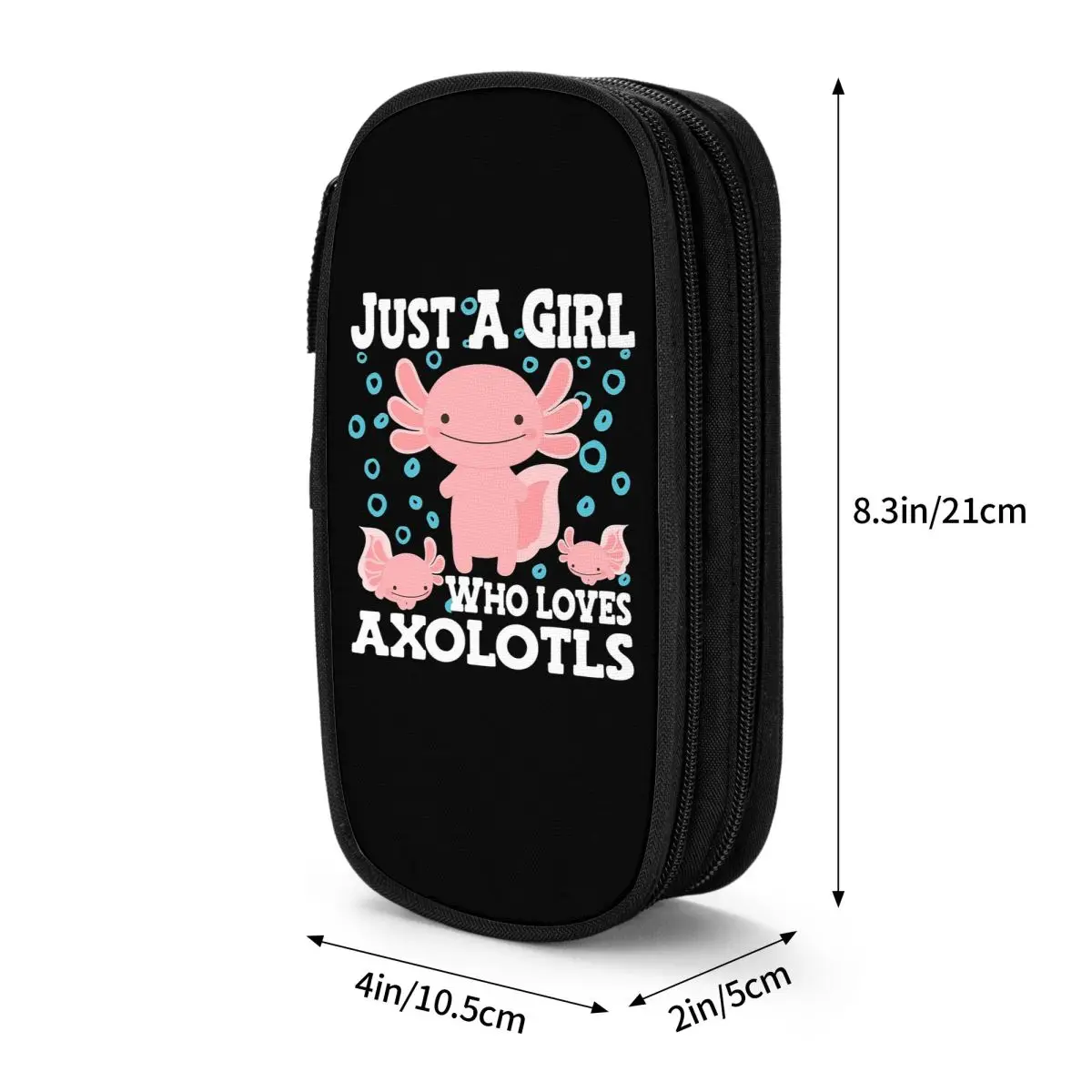 Axolotl Cute Kawaii Pencil Cases Large Storage Pen Bags Pen Box Pencil Pouch For Boys Girls Students Stationery School Office