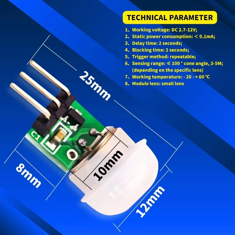 1-10pcs AM312 PIR Motion Sensor Outdoor Mini Pyroelectric Infrared PIR Human IR Sensor Module Body Manual Motion Sensor Detector image 4