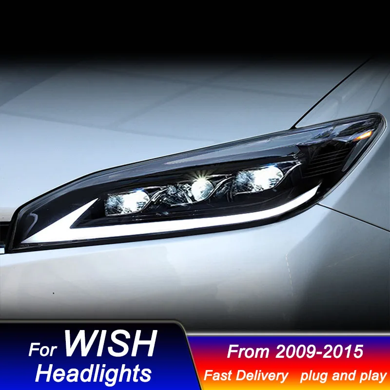 Car LED Headlights For Toyota WISH 2009-2015 lexus style full LED Head Lamp Upgrade DRL Dynamic Signal Lamp Front light Assembly