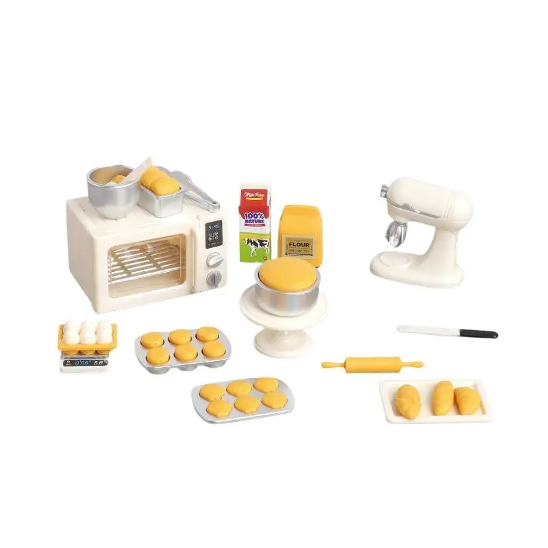 1 Set Neues Miniatur-Puppenhaus-Essen im Maßstab 1/12, Elektronisches Ofenmodell, Brot-Imitation für Puppenzubehör – Detail 6