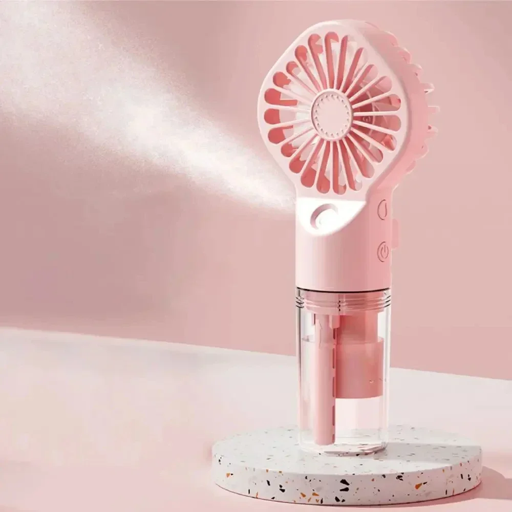 Portable Water Mist Fan USB Rechargeable Handheld Mini Fan Quiet Cooling Fan  Commutes Portable Cooler