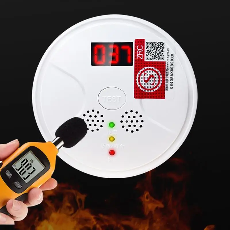 Alarma de monóxido de carbono Detector de alarma de monóxido Detector de alarma de monóxido alimentado por batería alarma de CO de viaje portátil con Digital