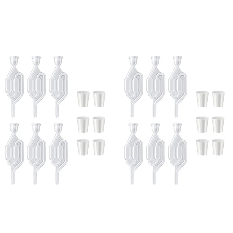 

RM-12 S-Shape Exhaust Seal Valve With Rubber Stopper Twin Airlock For Wine Making, Beer Brewing Glass Carboy Fermenter