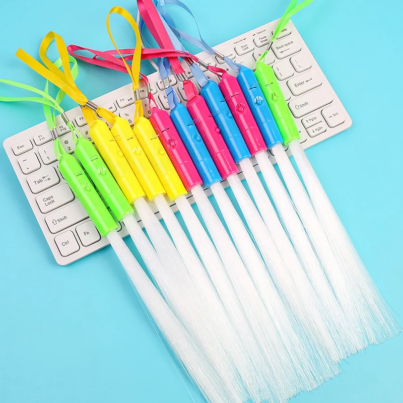 2 ชิ้น Light Sticks ที่มีสีสันไฟเบอร์ออปติก Rod แท่งเรืองแสง Cheer Tube Dark Light ของเล่นสําหรับคริสต์มาสวันเกิดงานแต่งงานอุปกรณ์