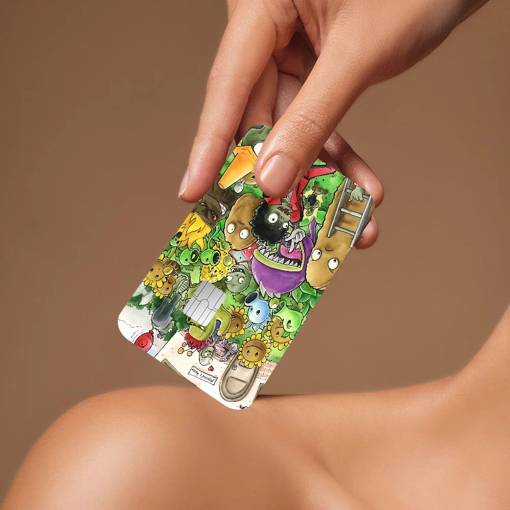 لعبة P-Plants Vs Z-Zombies أنيمي تنفق أو حفظ غلاف مضحك على إيقاف رفيع للغاية بدون ملصق غطاء جلدي لبطاقة الائتمان الخصمية #2