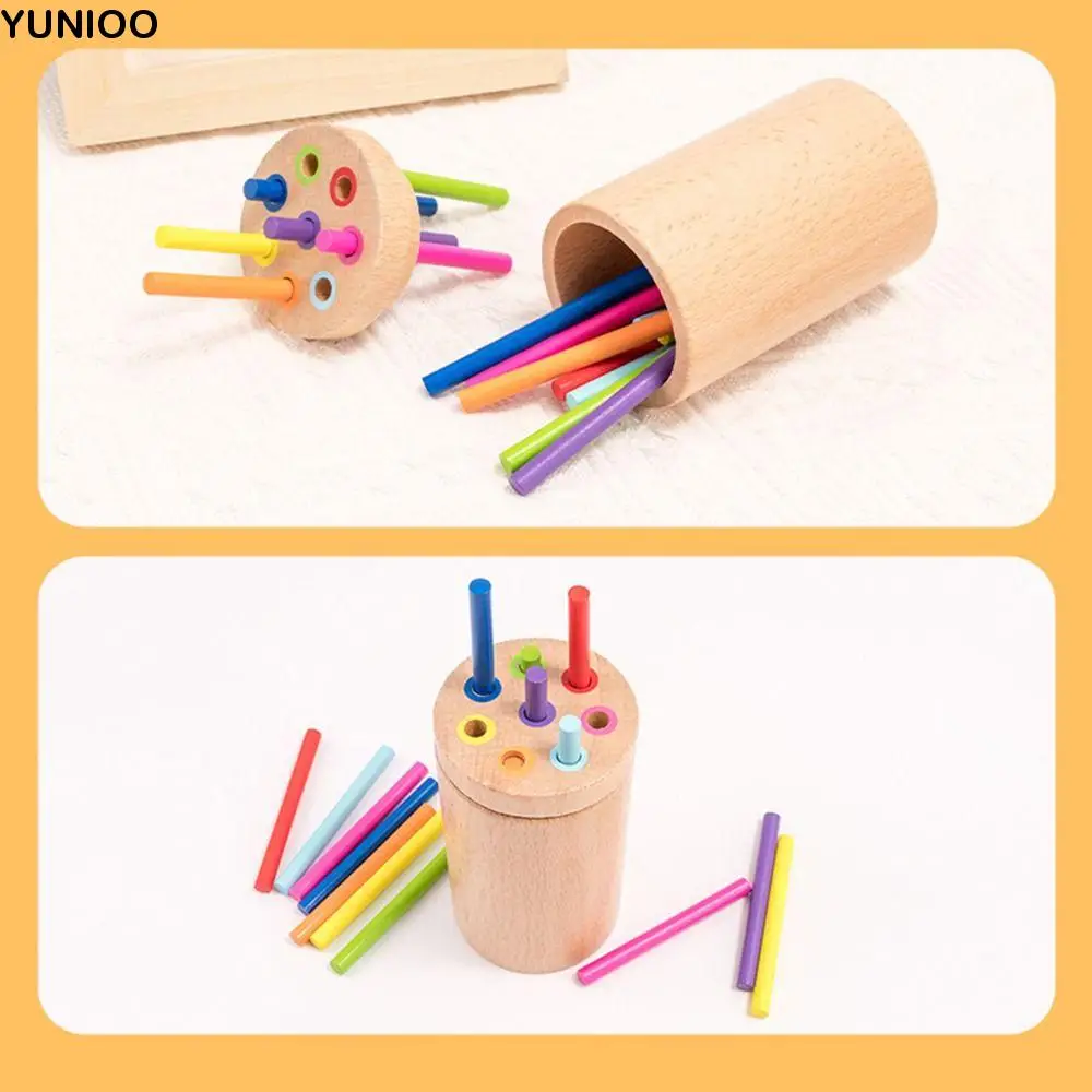 

42/16 Colourful Sticks Wooden Stick Board Game Dice 6 Balls Wooden Stick Tower Toy Set Fine Motor Development Counting